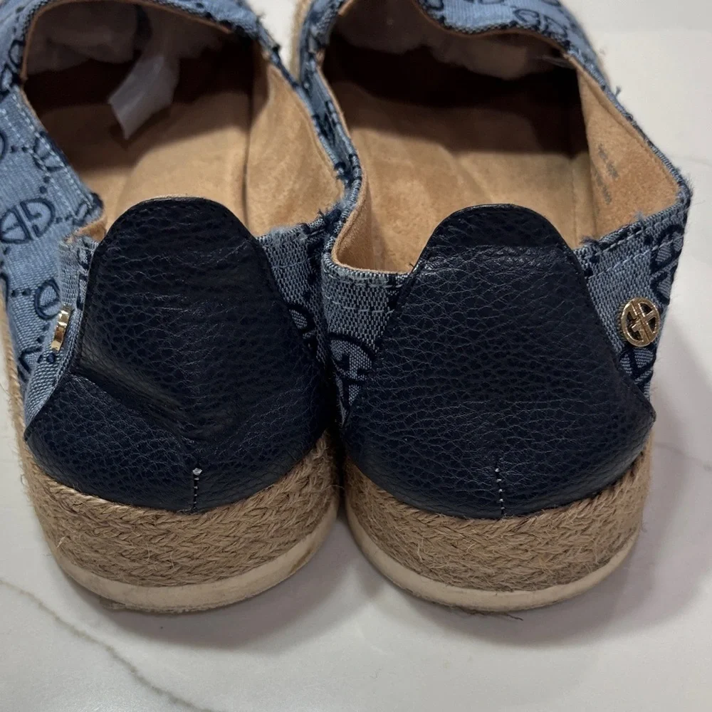 Giani Bernini Blue Monogram Canvas Espadrilles